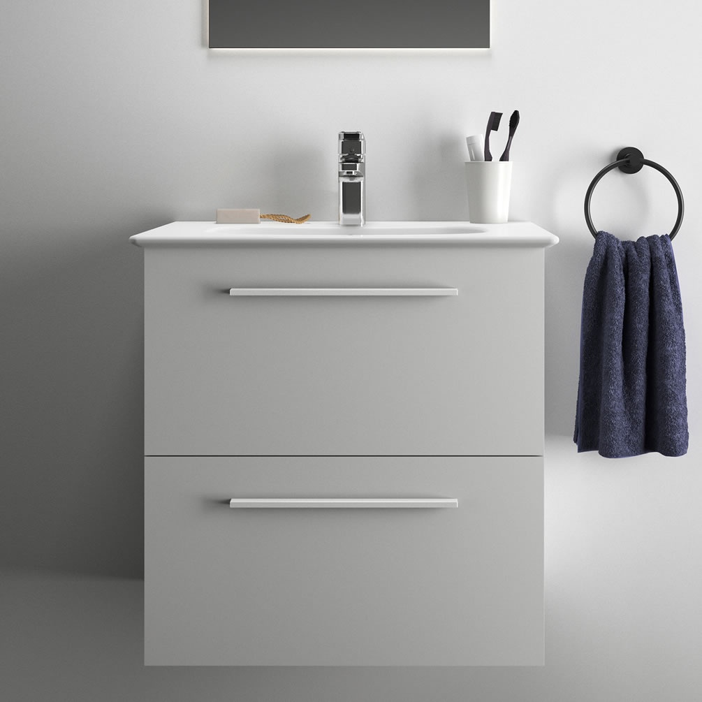 Lifestyle image of Ideal Standard i.life A 600mm Matt White Wall-Hung Basin Vanity Unit